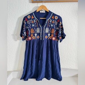 Solitaire Embroidered Mini Dress